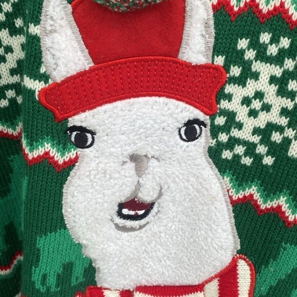33 Degrees Sz XL Llama 3D Red Ugly & Cute Christmas Sweater - Picture 6 of 12